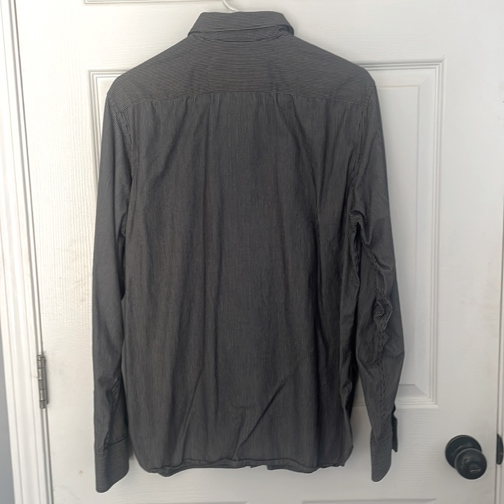 America Eagle grey and white pine stripe long sleeve size M
